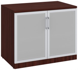 Small Storage Cabinet with Glass Doors