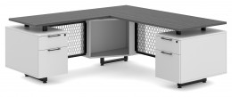 2 Person Reception Desk with Glass Transaction Counter