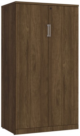 Credenza Storage Cabinet with White Glass Doors and Top