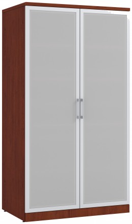 Tall Storage Cabinet with Glass Doors