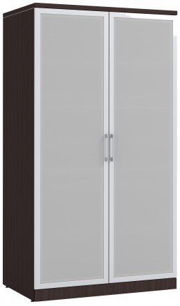 Tall Storage Cabinet with Glass Doors