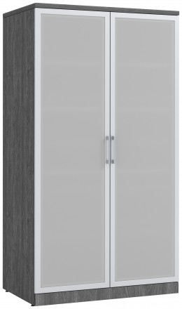 Tall Storage Cabinet with Glass Doors