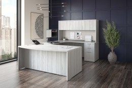 Bow Front U Shaped Desk with Hutch