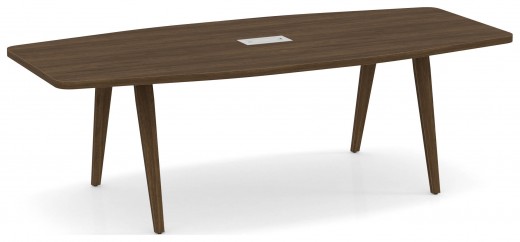 95X44 Boat Shaped Conference Table with Wood VA Legs