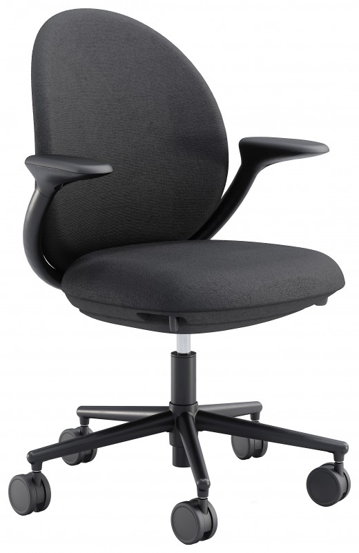 26.2 x 25.5 x 35-40 - Jade Task Chair, Black Frame, Black Knit, Charcoal PET Felt