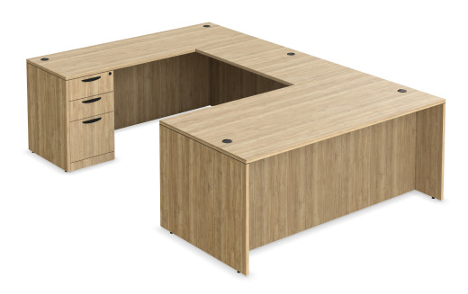 U Shaped Desk with Drawers