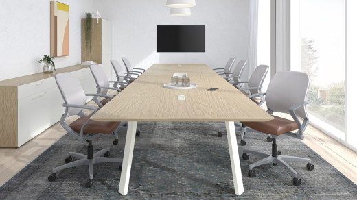 140 x 80 cm Office Hippo Fraction Plus Rectangular Meeting Table Oak/Silver 