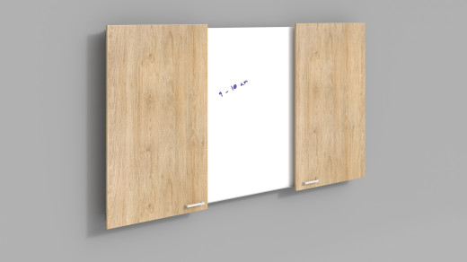 60 x 48 Dry Erase Whiteboard with Sliding Doors - Non-Magnetic