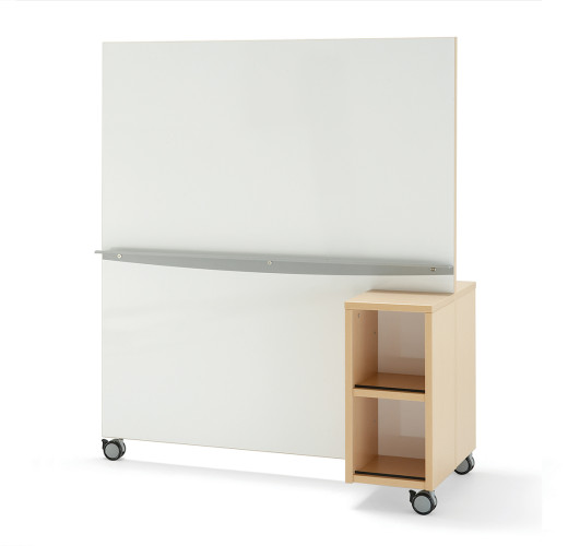 54x25x65 Mobile Whiteboard with Storage Module - Non-Magnetic