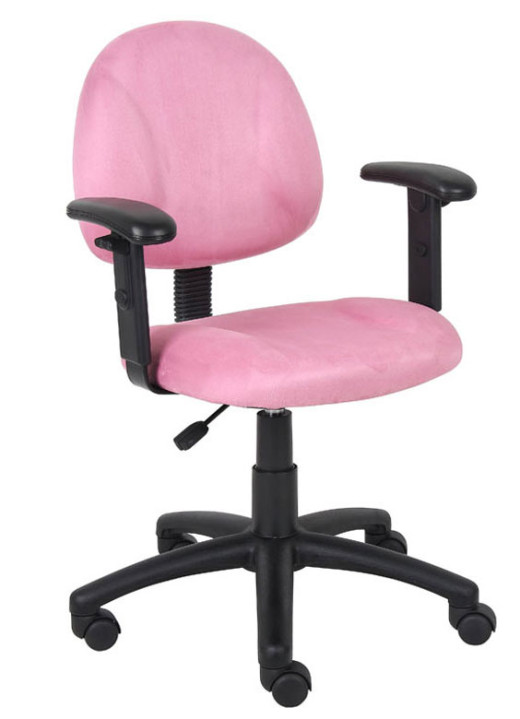 Boss Deluxe Poster Chair with Adjustable Arms - Pink