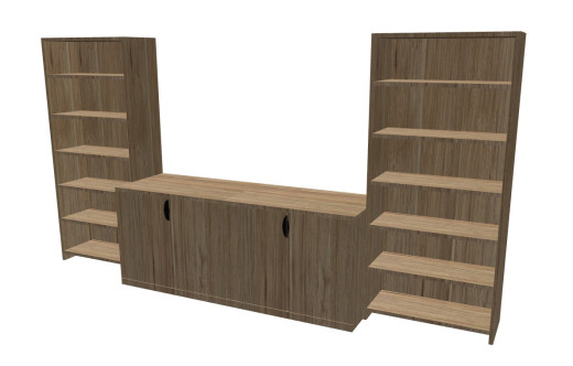 Credenza Storage Cabinet With Bookcases