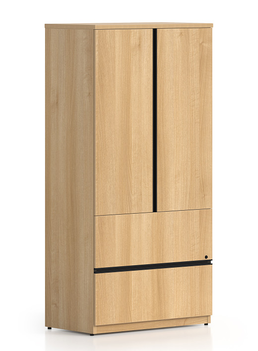 Storage Cabinet w/Lateral File Drawers - 36W x 20D x 73H