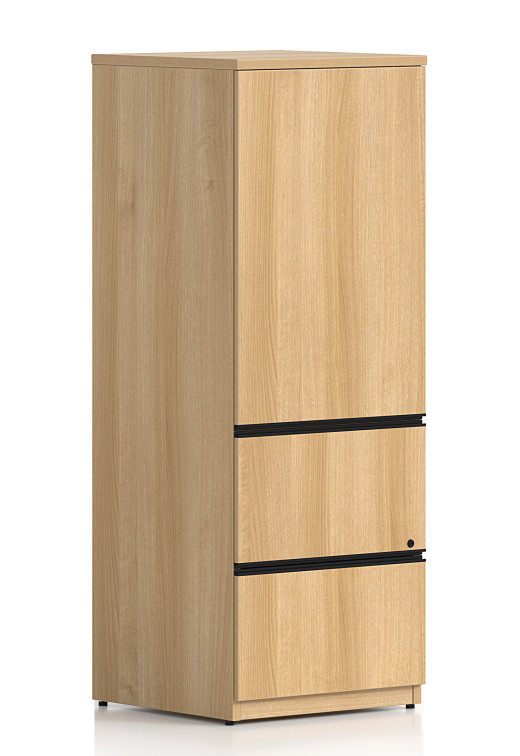 Vertical Storage Cabinet w/Black Linear Handle (Right Open) - 24W x 24D x 65H