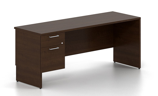 Credenza Desk w/Hanging Ped on the Left - 72W x 24D x 29H