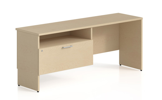 Left Lateral File Credenza w/Open Storage - 72W x 20D x 29H