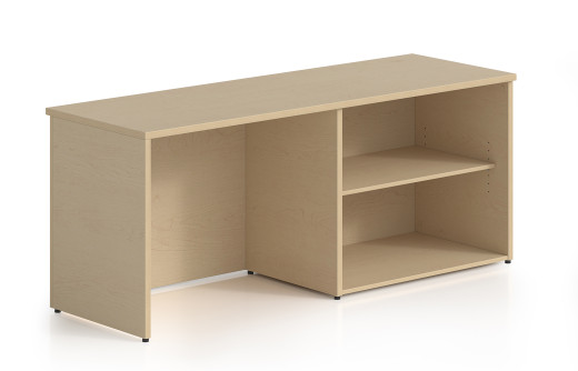 Right Open Bookcase Credenza - 72W x 24D x 29H