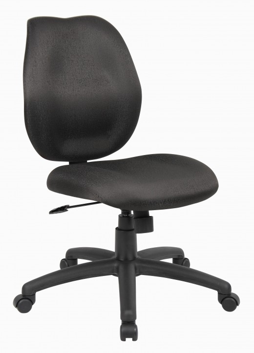 Black Fabric Task Chair without Arms