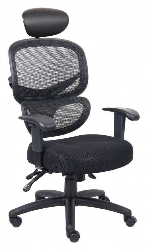 Multi-Function Mesh Task Chair w/Headrest