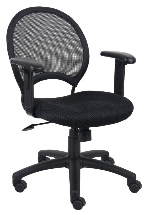 Mesh Back Chair With Adjustable Arms