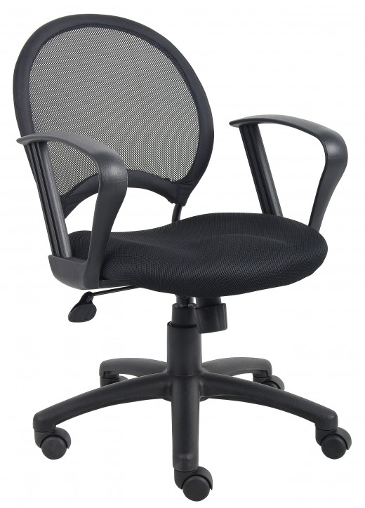 Mesh Back Chair With Fixed Loop Arms