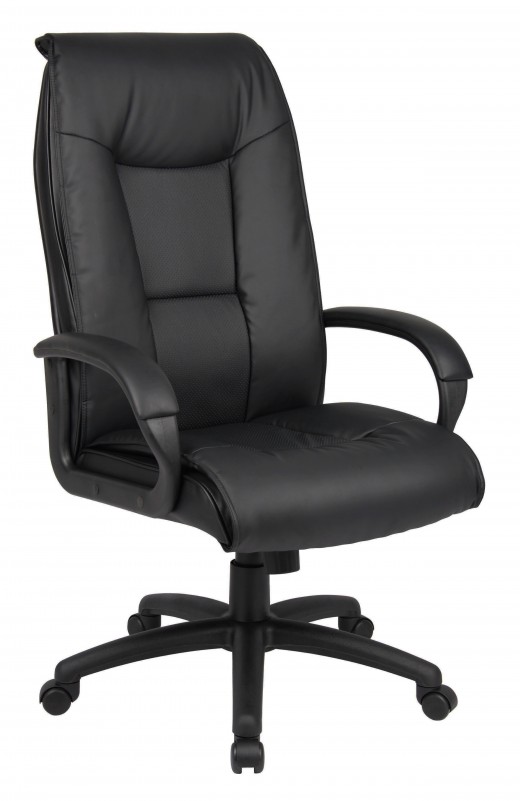 Executive Leather Plus Chair W/Padded Arm