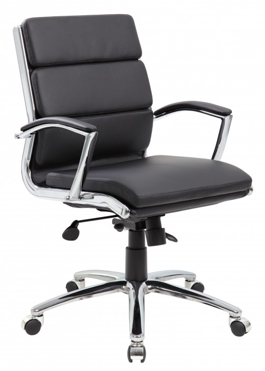 Executive CaressoftPlus Chair with Metal Chrome Finish - Mid Back