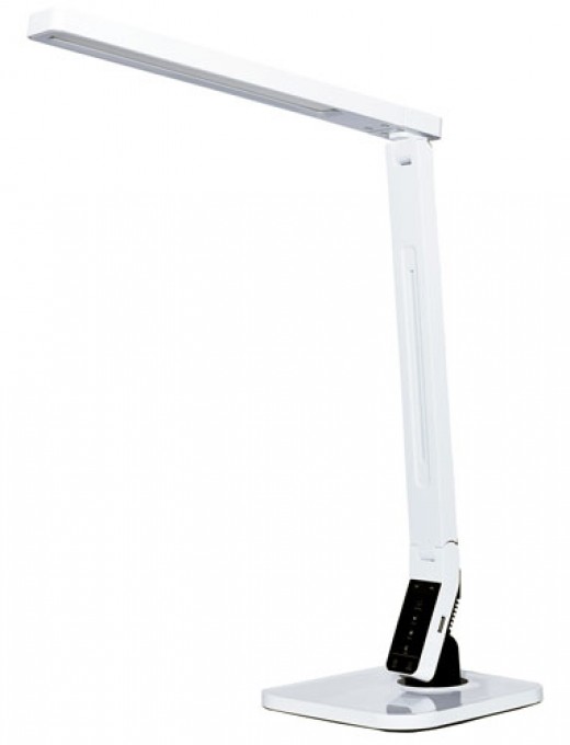 Twist Desk Lamp with USB-A Charging Port- Silver