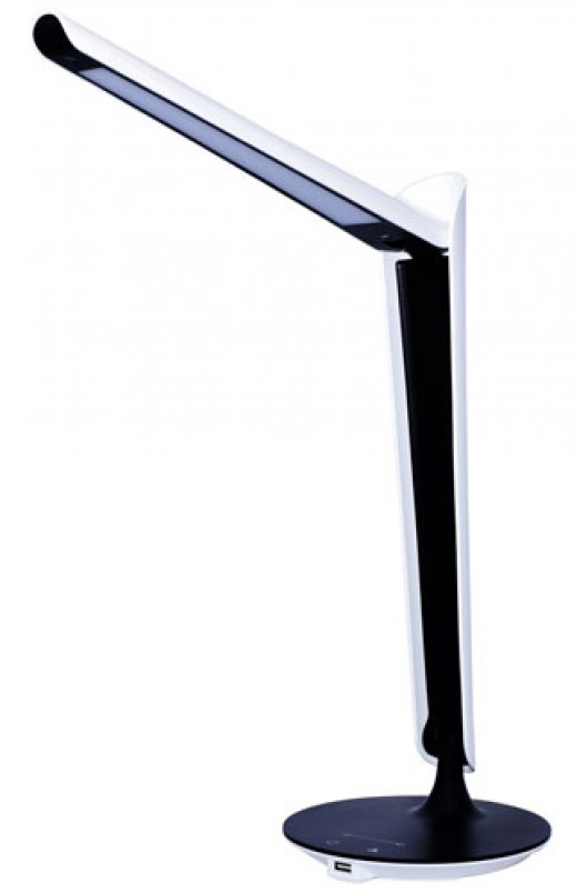 Angle LED Desk Lamp, White w/Black Base