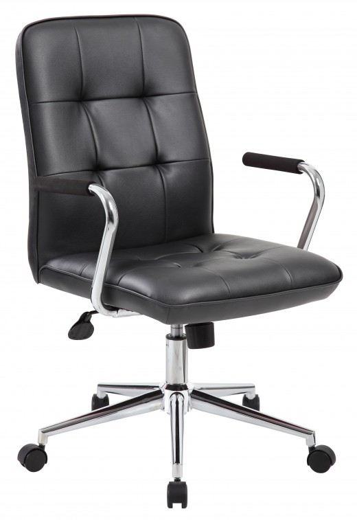 Modern Office Chair w/Chrome Arms