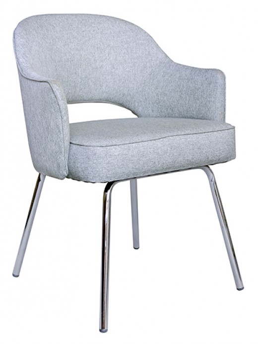 Grey Linen Guest Chair