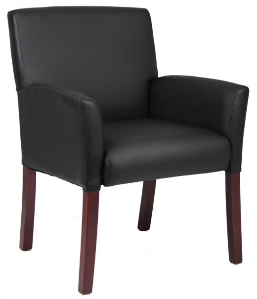 Box Arm guest, accent or dining chair W/Mahogany Finish 