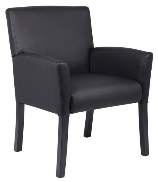 Box Arm guest, accent or dining chair W/Black Base