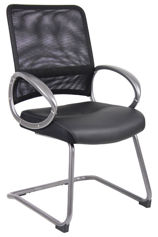 Mesh Back W/ Pewter Finish Guest Chair