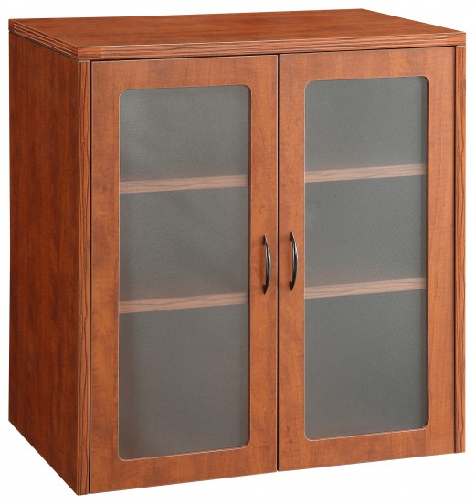 Napa 37H Storage Cabinet, Glass/Wood Doors