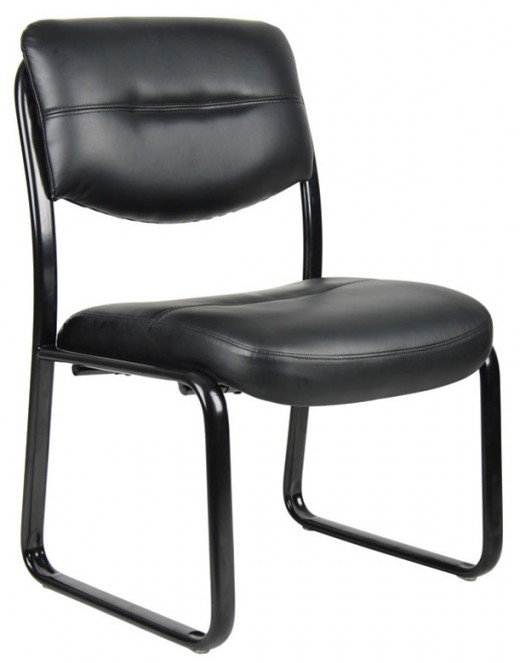 Leather Sled Base Side Chair 