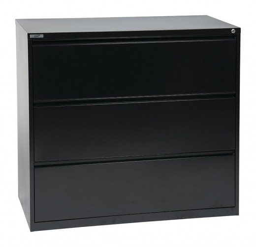 42 Wide 3 Drawer Lateral File With Core-Removeable Lock & Adjustable Glides