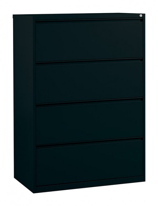 36 Wide 4 Drawer Lateral File With Core-Removeable Lock & Adjustable Glides