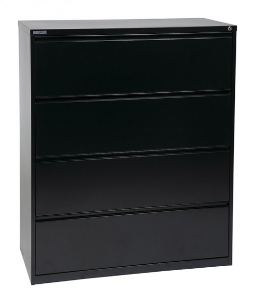 42 Wide 4 Drawer Lateral File With Core-Removeable Lock & Adjustable Glides