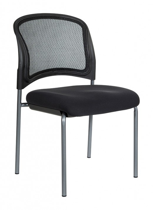 Titanium Finish Black Visitors Chair with ProGrid? Back and Straight Legs