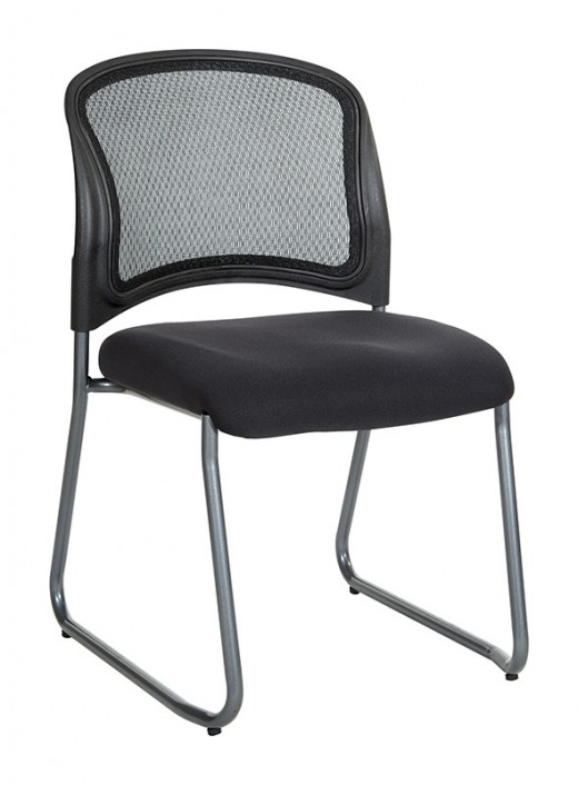 Titanium Finish Black Visitors Chair with ProGrid? Back and Sled Base