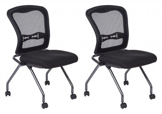 Deluxe Armless Folding Chair With ProGrid? Back