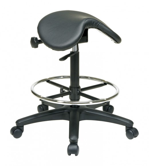 Backless Stool with Saddle Seat