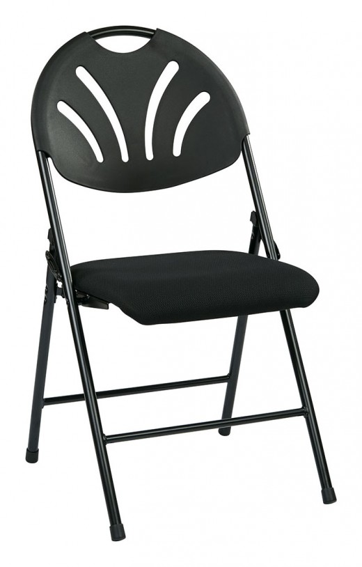 Folding Chair with Plastic Fan Back