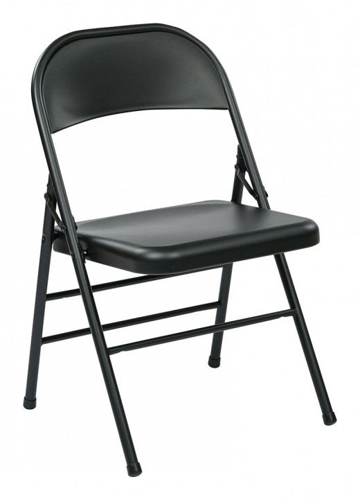 Folding Chair with Metal Seat and Back