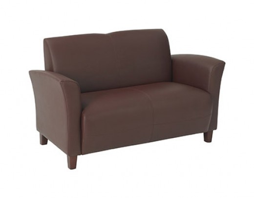 Black Bonded Leather Love Seat