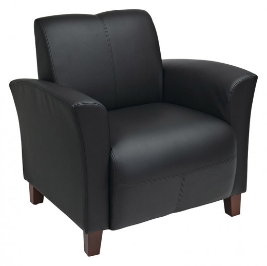 Black Bonded Leather Breeze Club Chair