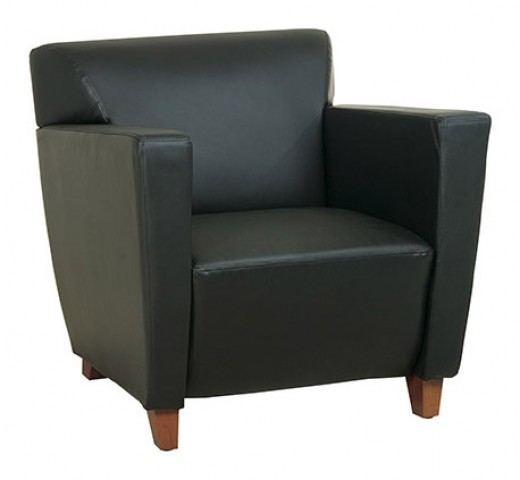 Black Bonded Leather Club Chair