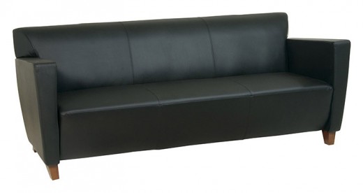 Black Bonded Leather Sofa