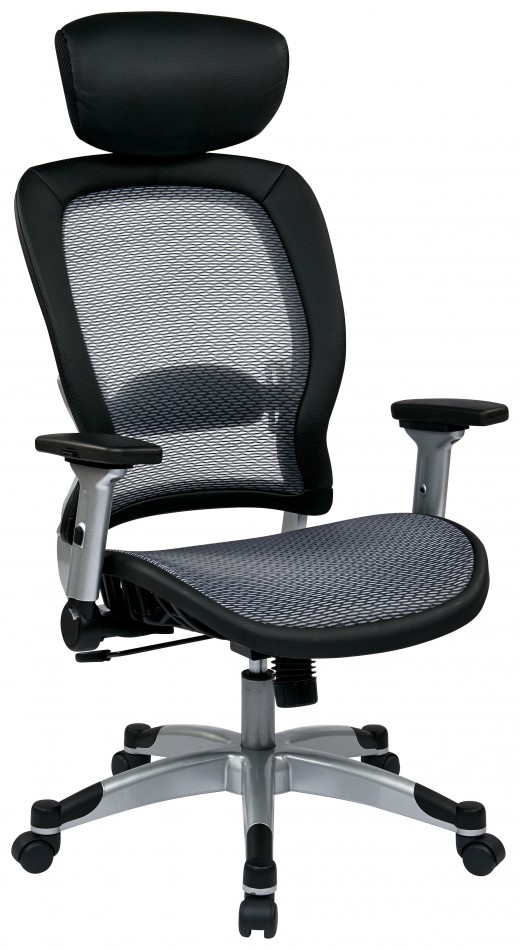 Professional Light Air Grid? Back and Seat Chair with Headrest