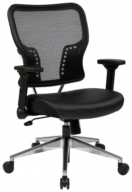 Air Grid? Back and Bonded Leather Seat Chair